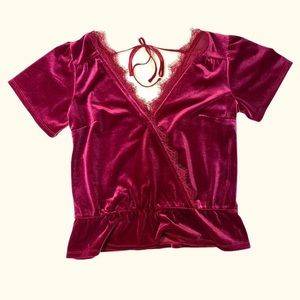 Abercrombie & Fitch Velvet Cropped Blouse